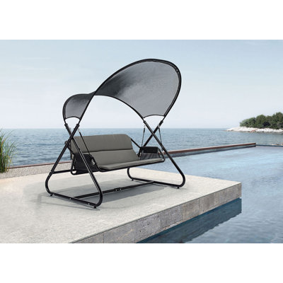 Balancelle moderne de 66 po, noir