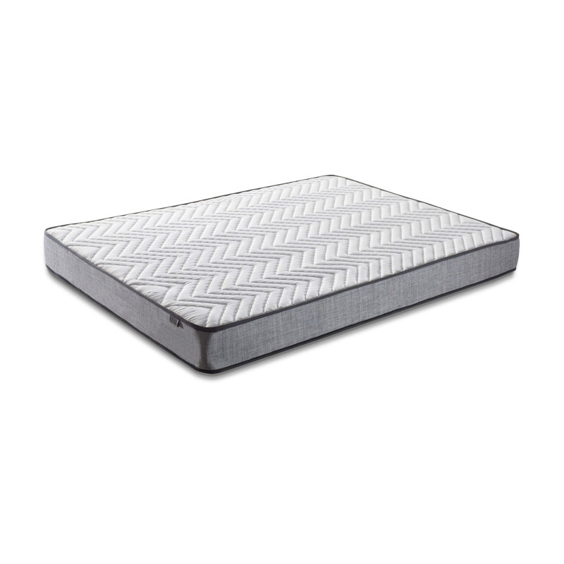 Ultra Firm Orthopedic Mattress, 55.1 x 78.7 x 8.3 Inches | Jacquard Fabric Cover, Multi Spring System, Silicon Fiber & Quilting Foam | Edge Support Foam, Chevron Design, Assembled, White & Grey Color