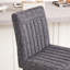 Tabouret de bar - Tissu texturé gris moucheté avec dossier capitonné vertical-125536252