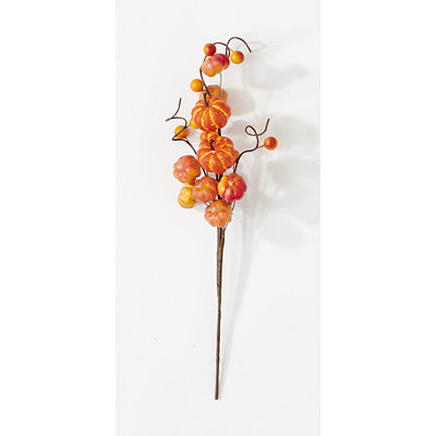13" Artificial Fall Harvest Pumpkins & Berries Pick, Set of 5
