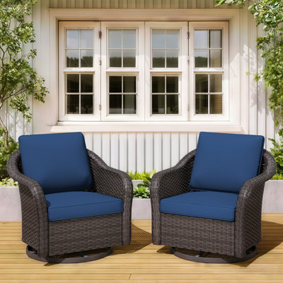 2-person Outdoor Patio Rattan Swivel Rocking Chair