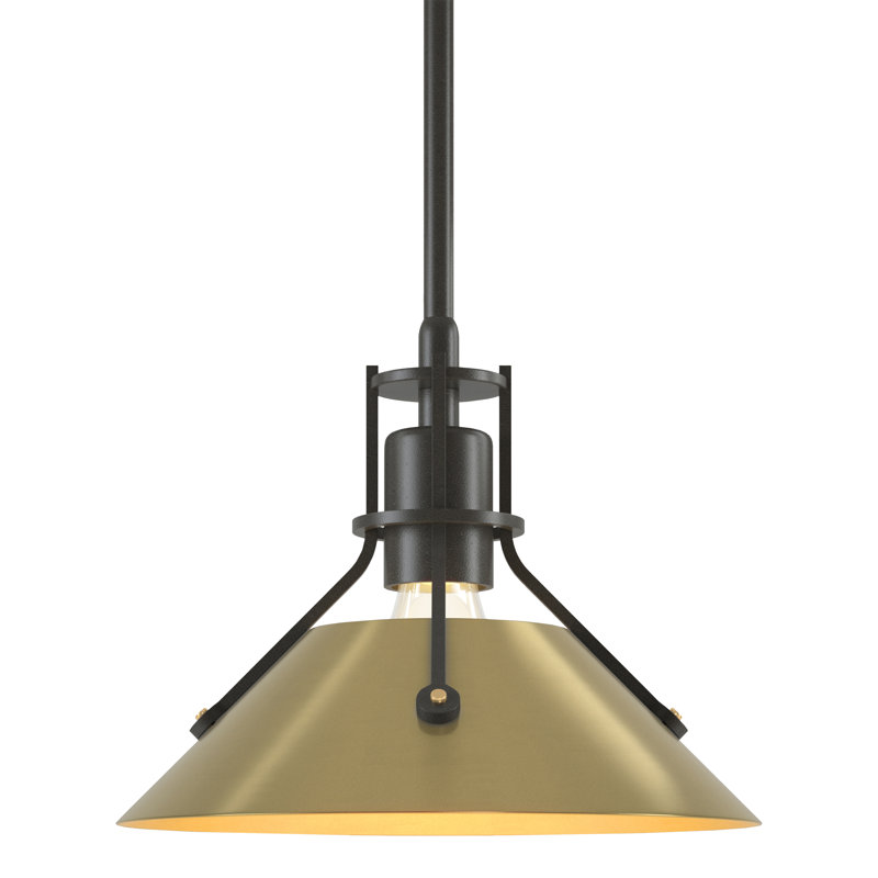 Henry 1 - Light Single Cone Pendant, Sterling, Natural Iron, 54.7'' H X 9.2'' W X 9.2'' D