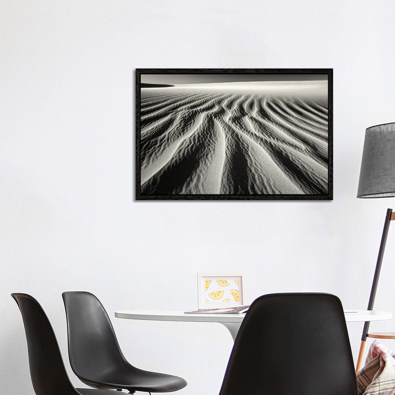Dune Patterns 1 Piece Wall Art on Canvas, 101.6 cm H x 66.04 cm W, Black Framed