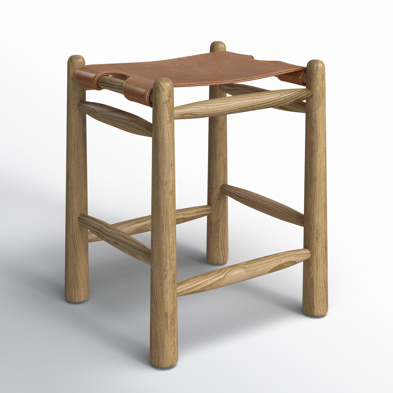 Jaylie Leather Sling Bar & Counter Stool, Counter Stool (27" Seat Height)