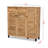 3-Door Shoe Storage Cabinet in Oak Brown Finished Wood, 45.03'' H X 45.11'' W X 14.42'' D