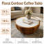 32.1" Round Coffee Table, Modern Flower-Shaped Coffee Table, Stone Tabletops with Unique Marble Patterns are Ideal for Living Room Office Cafe- Fully Assembled