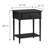 Coastal Solid Manufactured Wood Side Table with AC/USB and USB-C Port-513730025