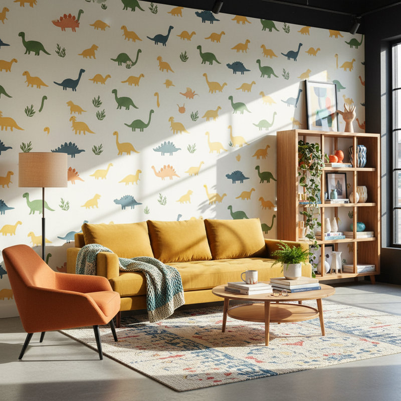 Background Wallpaper Dinosaur Fun Wall Mural