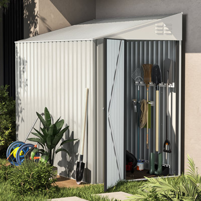 4. ft. W X 7 ft. D Metal Lean-To Storage Shed