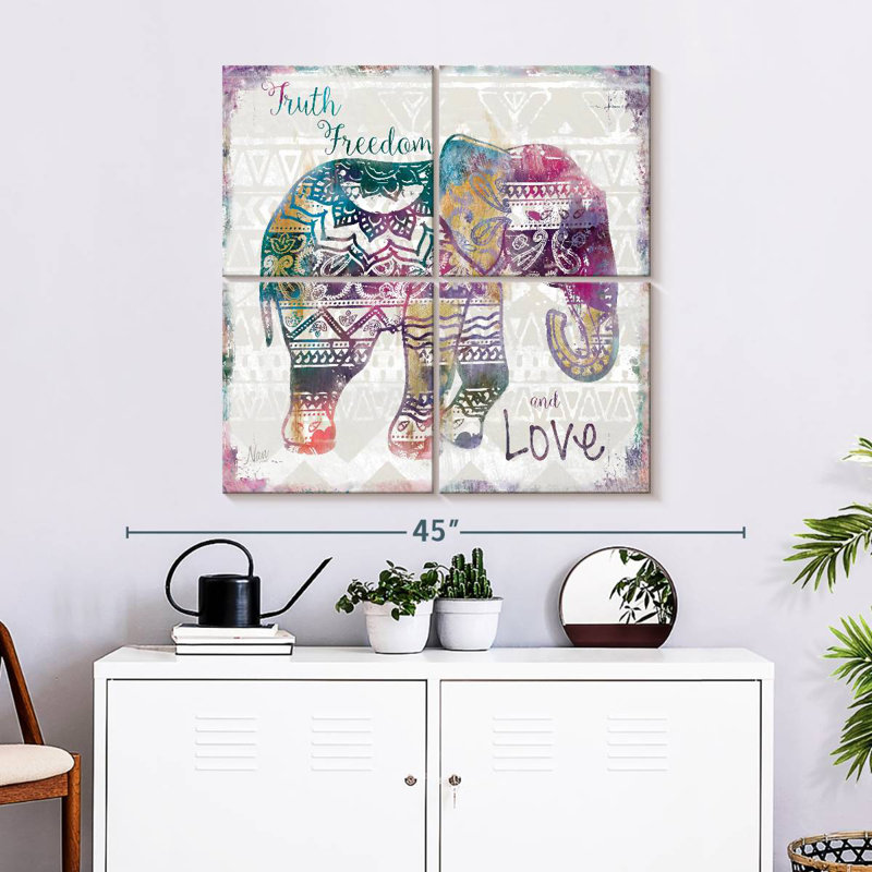 Brampt Boho Elephant Love, 32" H x 32" W