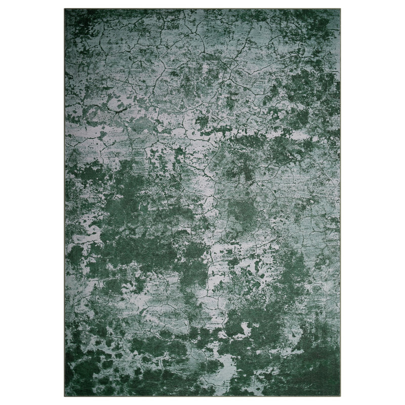 Area Rugs Washable Area Rug for Living Room Bedroom Dining Room Neutral Modern Abstract Carpet Non-Slip Floor Rug, Green