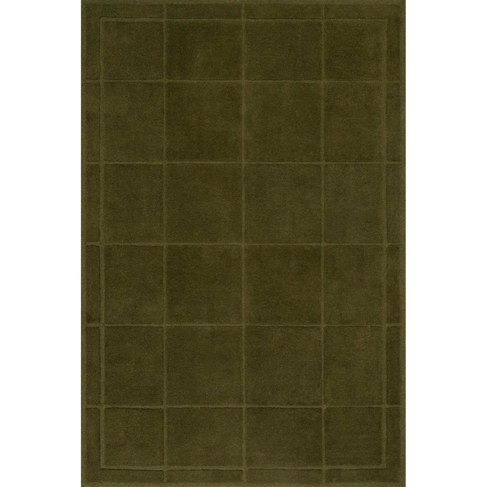 Solid Modern Hand-Tufted Wool Rug, Rectangle 5' x 8'