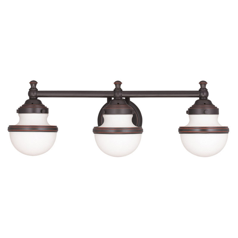 Éclairage pour meuble-lavabo 3 lumières Arnolda, Bronze vieilli