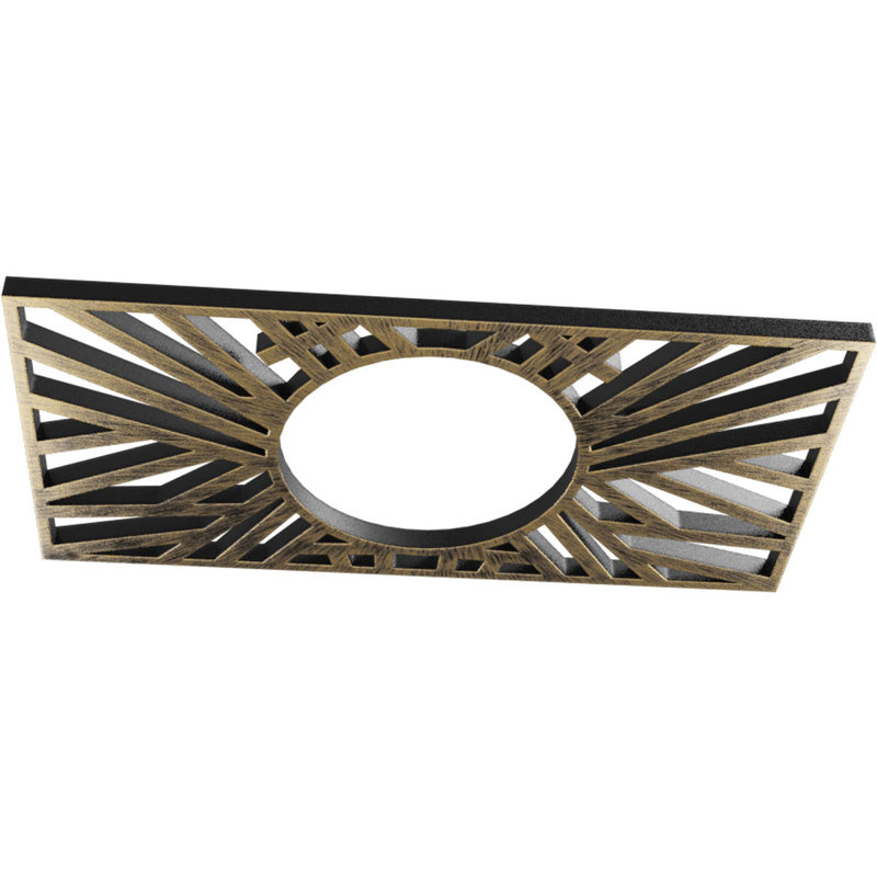 Médaillon de plafond en PVC de qualité architecturale Hoover, H 11 po x l 22 po x P 0,75 po, Or pâle antique