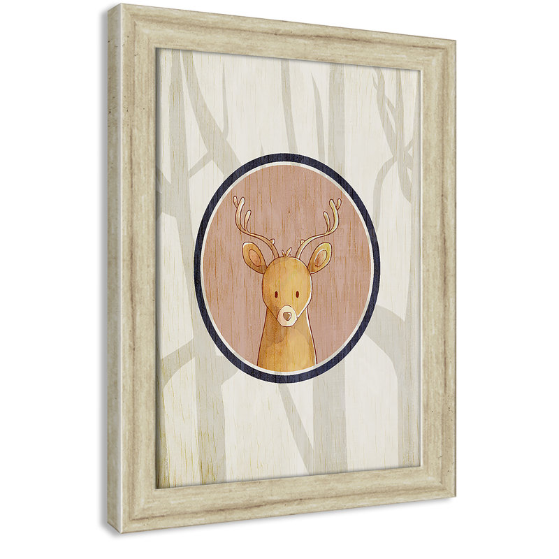 Adhésif décoratif 3 pi, H 24,5 po x l 20,5 po x P 0,6 po, Cadre plat beige