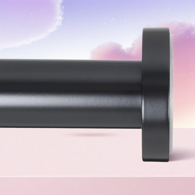 Tringle de tension de douche robuste - Tringle à rideau réglable sans perçage pour la salle de bain ou les fenêtres, conception à ressort antirouille, installation facile, support robuste pour rideaux lourds