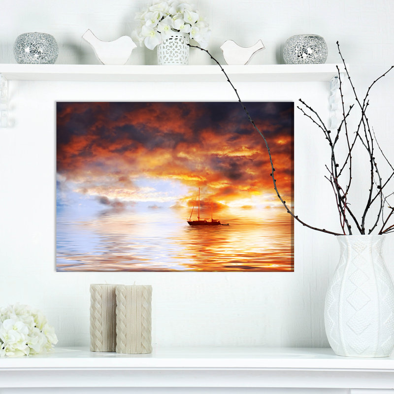 Reproduction d’art sur toile tendue sur bateau, H 20 po x l 20 po x P 1 po