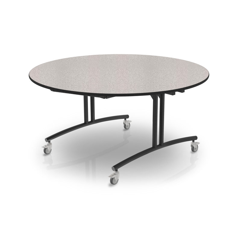 PHlip Palmer Hamilton 60'' Round Cafeteria Table with Metal Frame, Fusion Maple, Black