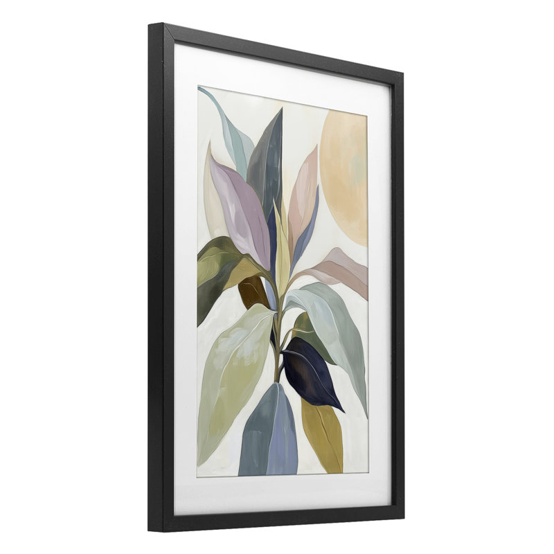 «You & The Moon Leaves», reproduction sous verre encadrée, design par Annabelle Hall, H 20 po x l 14 po, Cadre noir minuit