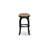Elzada Height Barstool - Round Shape Brown Roast PU Leather Upholstered Pub Height Backless Stools, set of 1, Black-603066312-603070061
