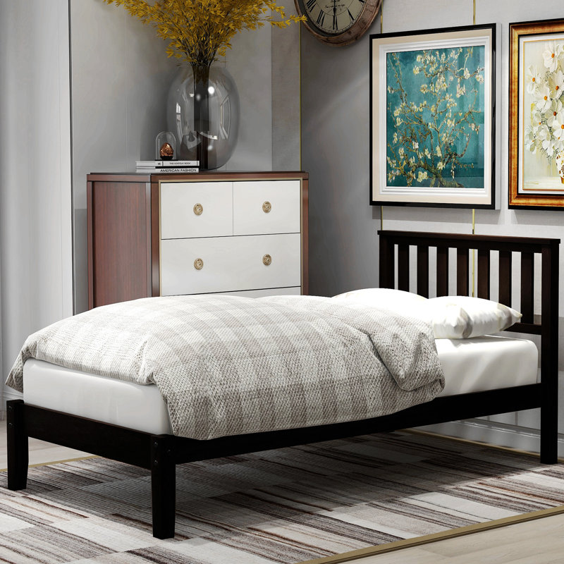 Lit plateforme Magna, Espresso, Bois massif