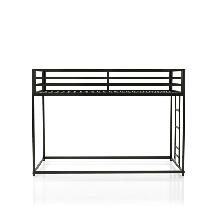 Axen Modern Twin Over Twin Metal Bunk Bed, Black