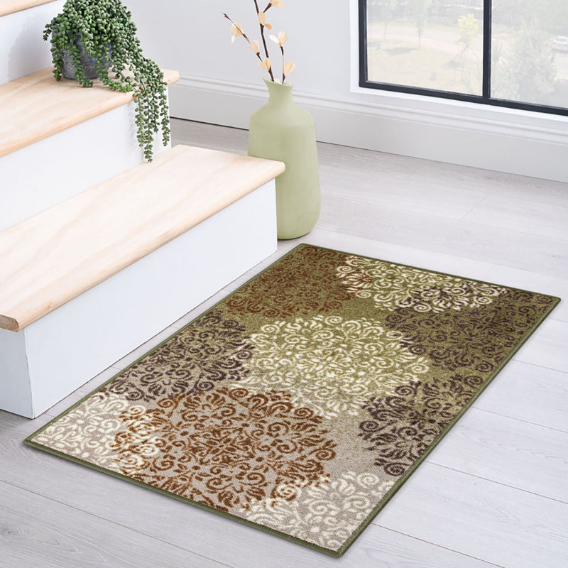 Tapis d'intérieur à motif géométrique antidérapant Reyna, Rectangulaire 2 pi x 3 pi