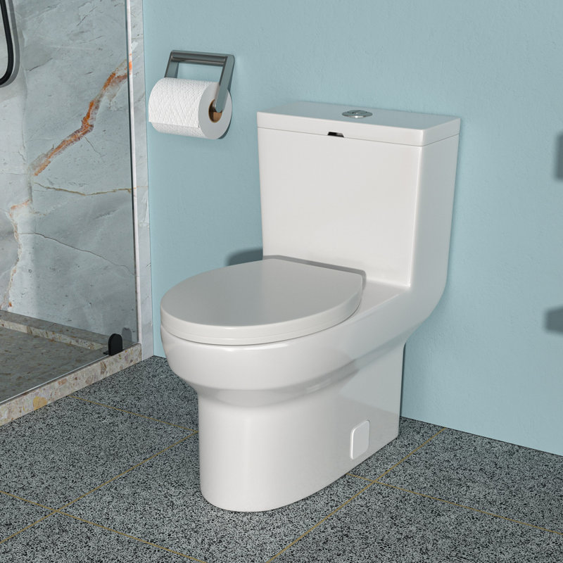 Toilette monobloc en céramique, avec chasse d'eau