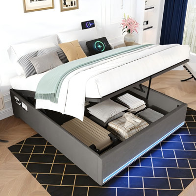 Metal Ottoman Storage Bed
