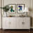 Champagne Silver 4 Door Server Cabinet - , Spacious, For Entryway Storage In Stable, Adjustable Shelves, Kitchen-1473586583
