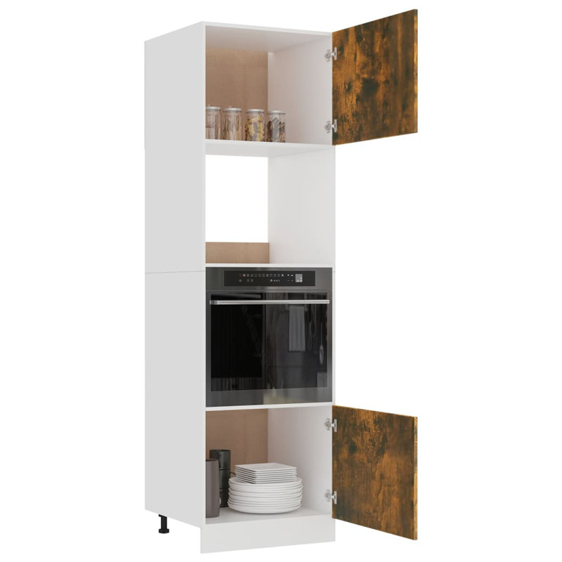 Williston Microwave Cabinet Lyon 60x57x207 cm Engineered Wood, Brown