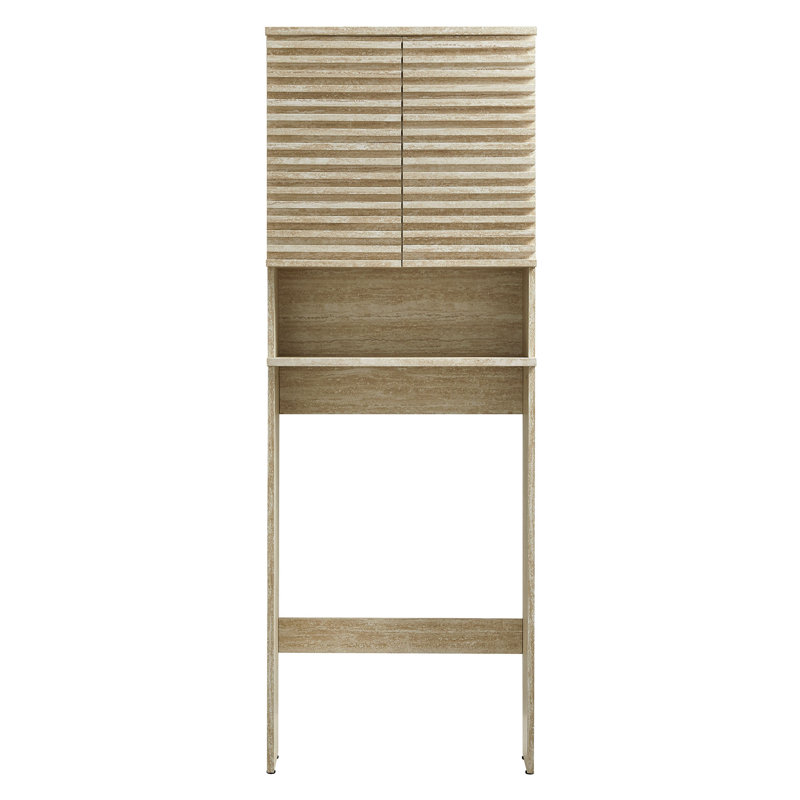 Render Over The Toilet Faux Travertine Bathroom Storage Cabinet In Travertine