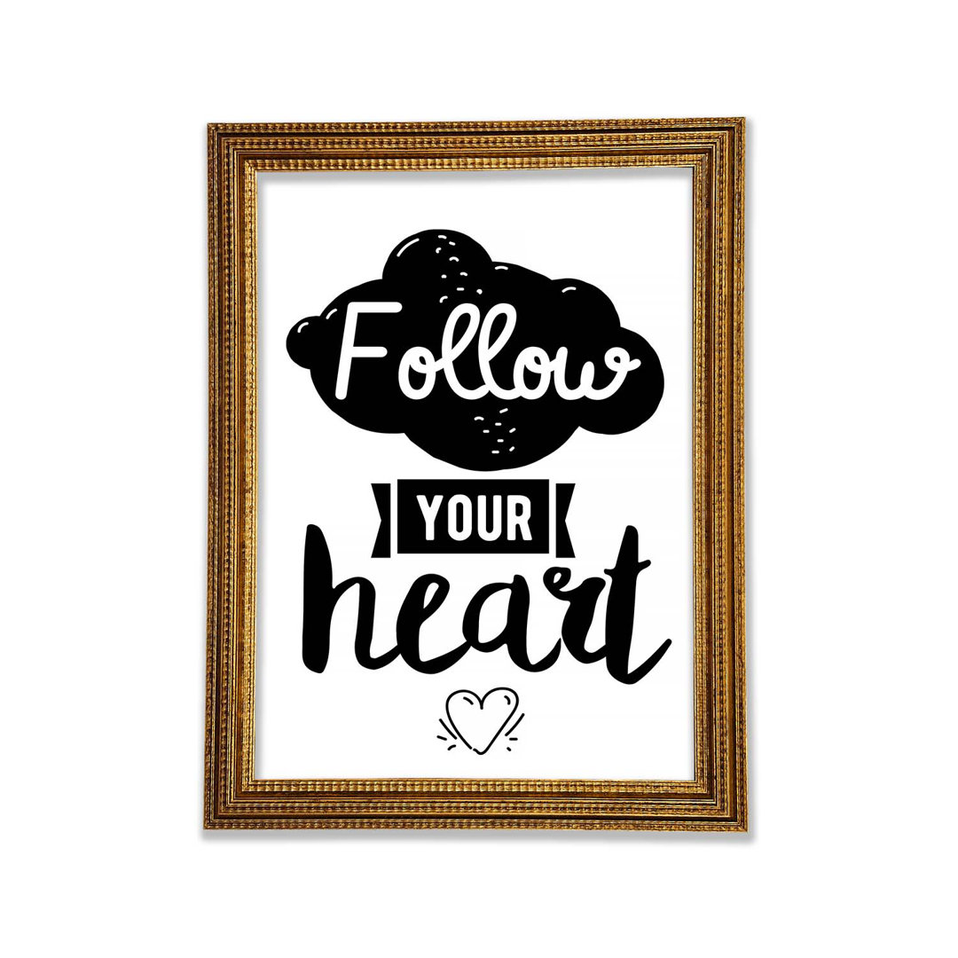 Follow Your Heart 3 - Einzelne Bilderrahmen Typografie