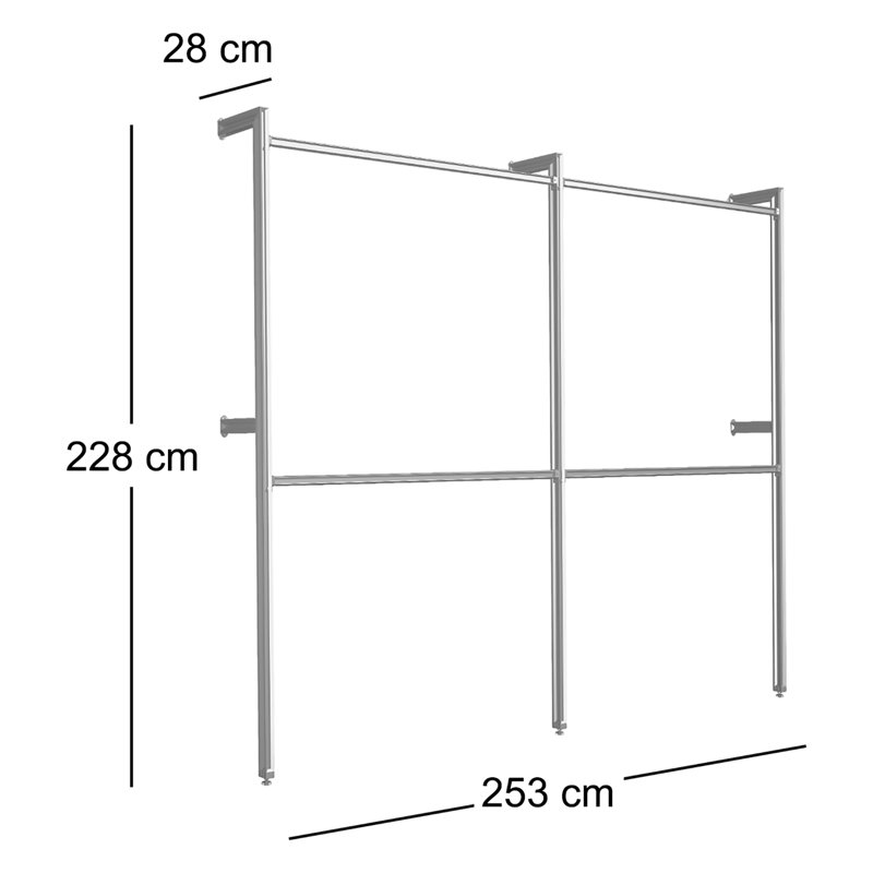 Relax 109cm - 253cm Closet System (Can Be Cut To Fit)