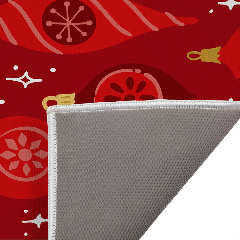 Tapis de bain Ornaments Holiday, Rouge, Simple - L 34 po x l 21 po