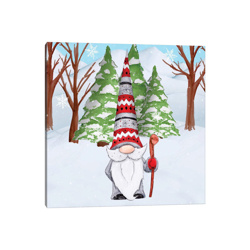 Fun Hat Gnoming Around I by Hugo Edwins - Wrapped Canvas Print, 30.48 cm H x 30.48 cm W