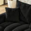 91,7 po noir avec console, charge, porte-gobelet et rangement, pour un salon moderne confortable, un support, un appartement confortable