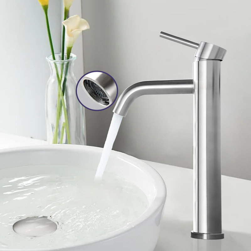 Robinet pour salle de bain à poignée simple Modern, Nickel brossé