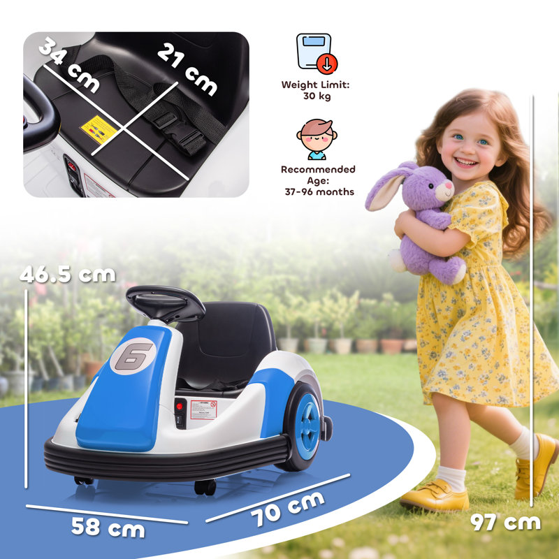 HOMCOM Battery Powered Ride On, Blue