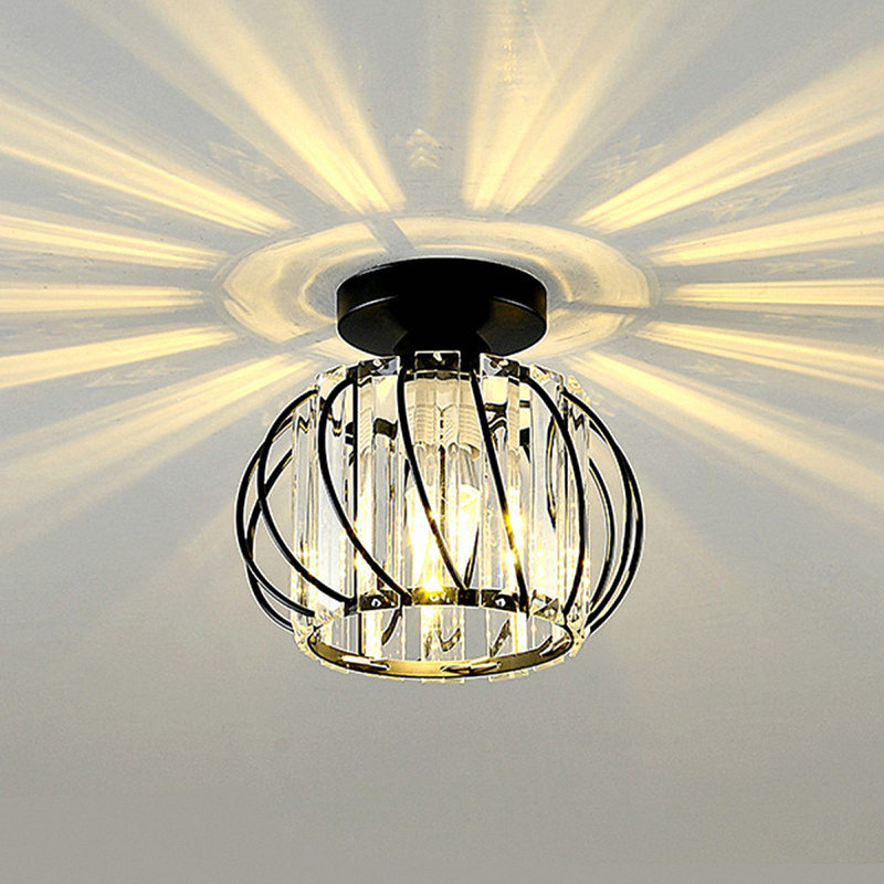 Auvianna Semi Flush Mount, Black, Black