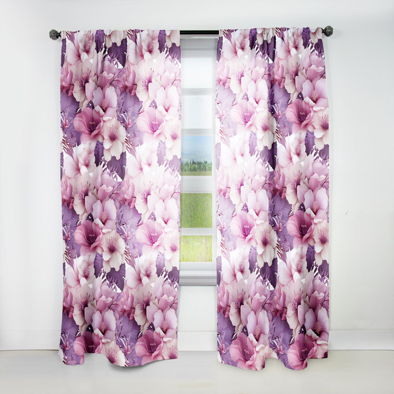 Orchid Dream - motif tropical III - Rideau tropical - Velours obscurcissant - 1 panneau, L 52 po x L 90 po