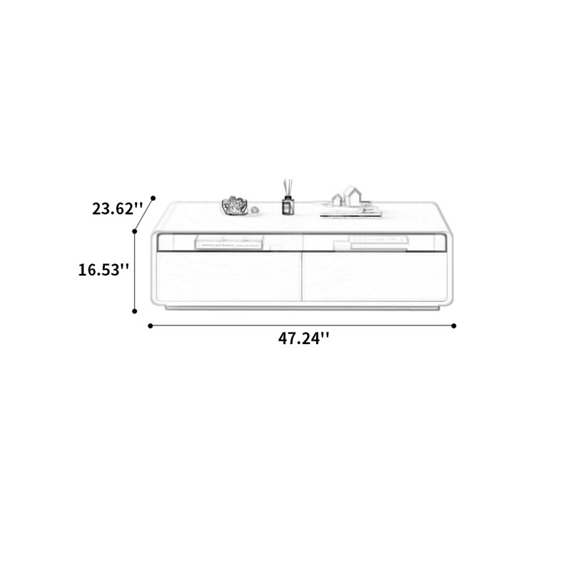 Table basse Modern, H 16,53 po x L 47,24 po x l 23,62 po, Blanc