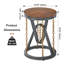 Abraham 12.59" W Rustic Tensegrity Round End Table