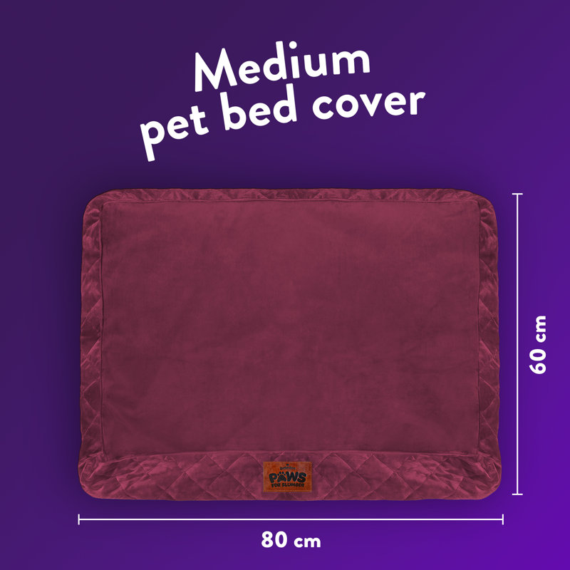 Slumberdown Paws for Slumber Luxury Velvet Pet Bed Cover, Chocolate Brown, 60cm W x 80cm L