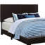Lit double contemporain brun avec détails en tissu d'ameublement en similicuir avec sommier tapissier-411478026-411478021