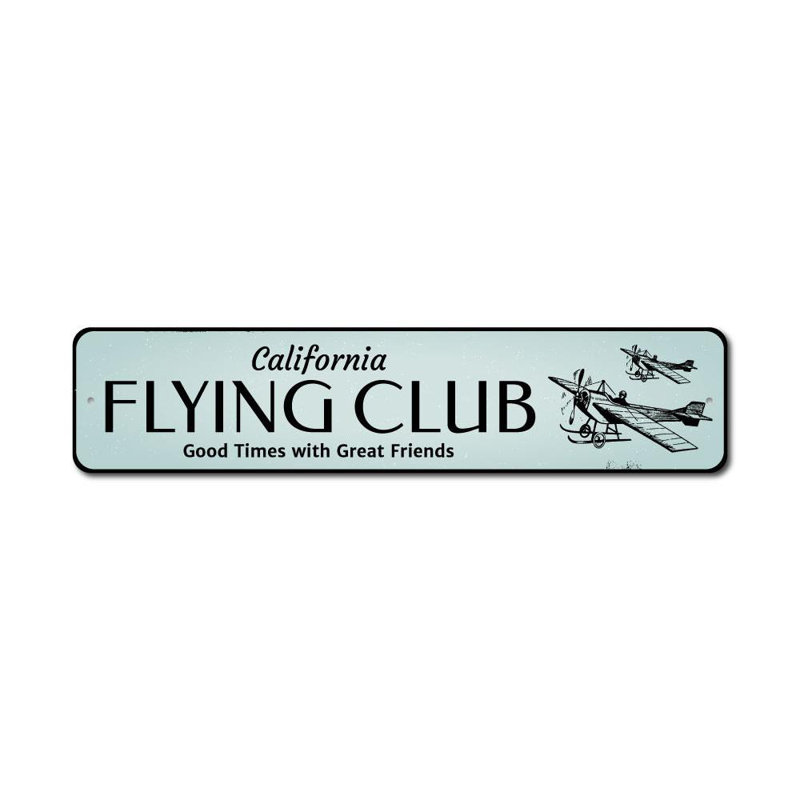 Enseigne en aluminium Flying Club, H 6 po x l 24 po x P 0,063 po