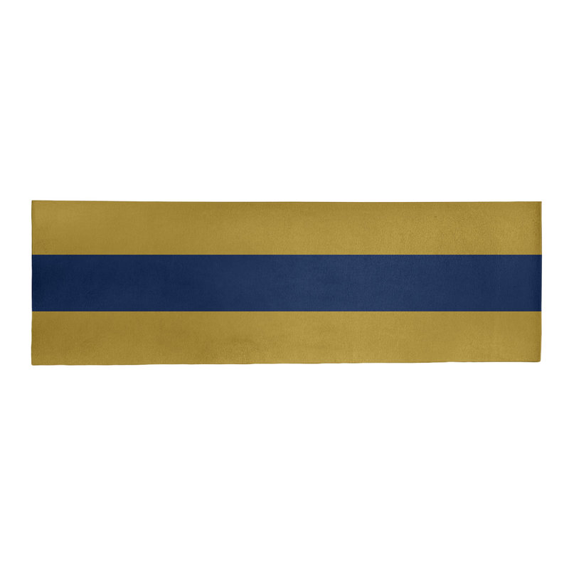Tapis doré/bleu marine rayé Milwaukee, Tapis de couloir 2 pi 6 po x 8 pi