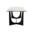 Heikki 70" Wide Modern Trestle Dining Table in Stone and Metal