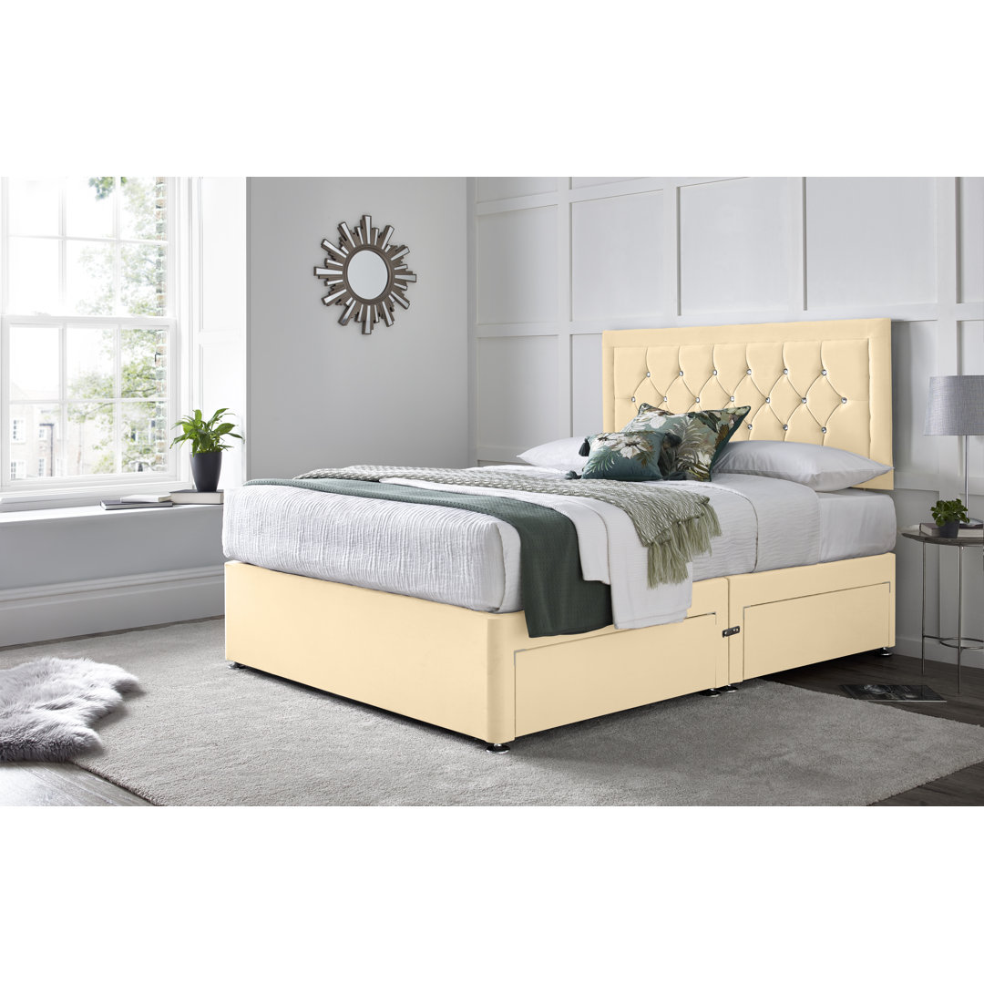 Fly Princess Divan Bed with 24" Headboard on Struts