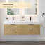 Livia 60" Wall-mounted Double Bathroom Vanity with White Artificial Drop-in Sink without Mirror